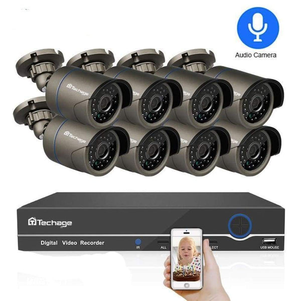 Audio Record IP Security Camera 1080P POE NVR 2 MP