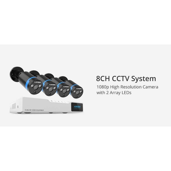 CCTV Surveillance System 2MP 1080P 8CH 4 Camera