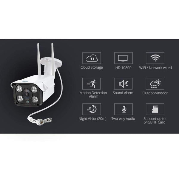 Wifi IP Waterproof Outdoor Security Camera 1080P 2MP
