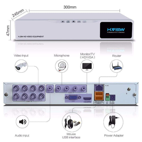 CCTV Surveillance System 2MP 1080P 8CH 4 Camera