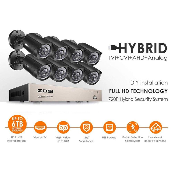 HD Survilliance System 8 Channel 8 Camera Water Proof  1080P