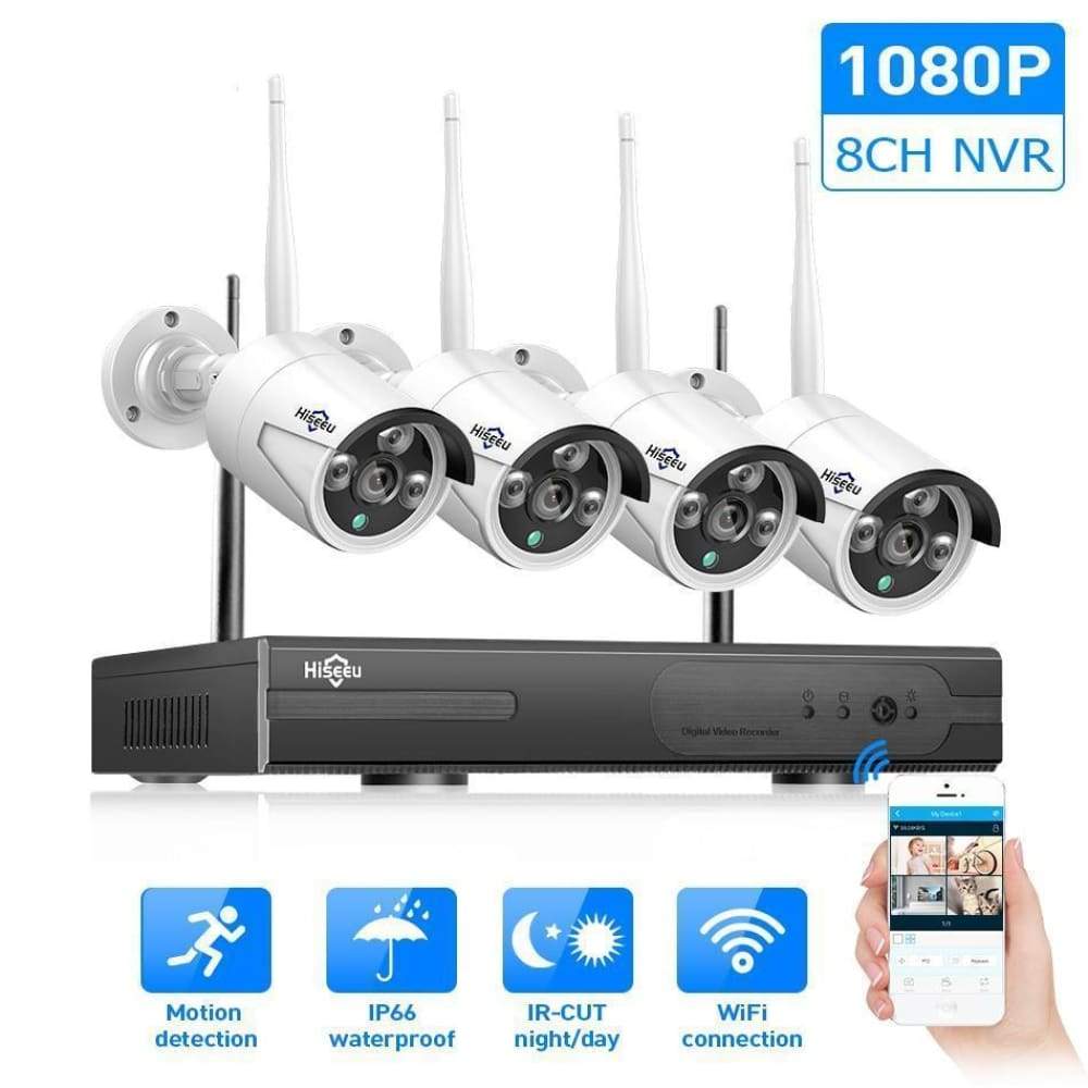 IP Security Camera System 1080P 2MP 8CH 4 Camera