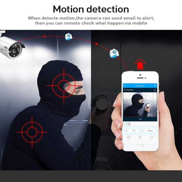 IP Security Camera System 1080P 2MP 8CH 4 Camera