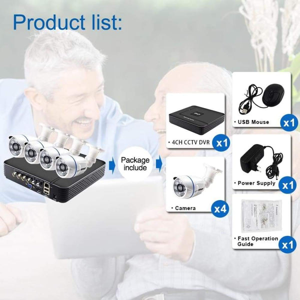 Waterproof Outdoor Security Camea 1080P 2MP 4 CH 4