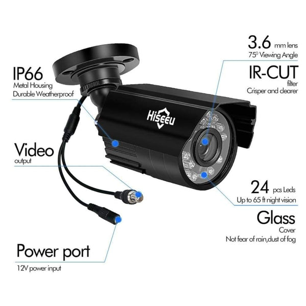 Waterproof Security Surveillance Set 4CH  2 Camera 1080P