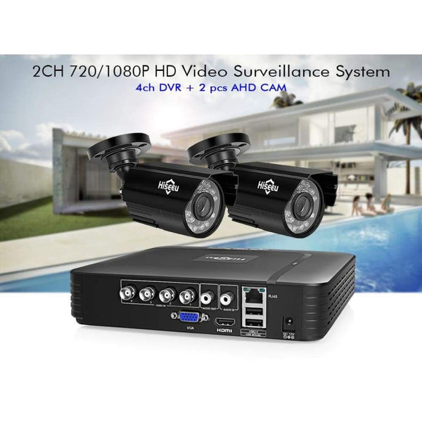 Waterproof Security Surveillance Set 4CH  2 Camera 1080P